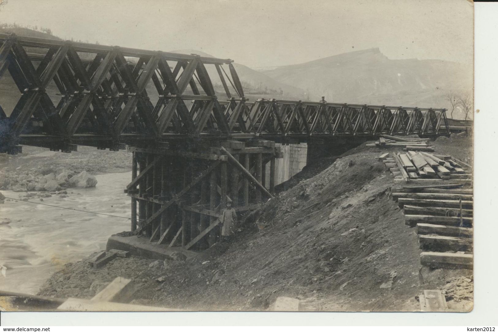AK "Behelfsbrücke" - War 1914-18