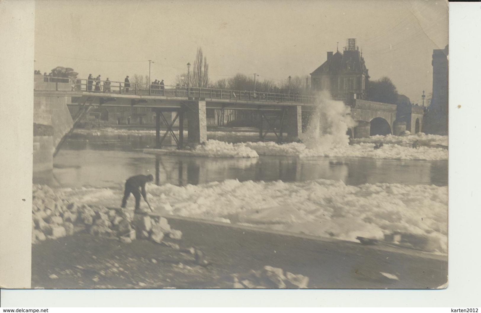 AK "reparierte Brücke I. Eis" - Guerre 1914-18