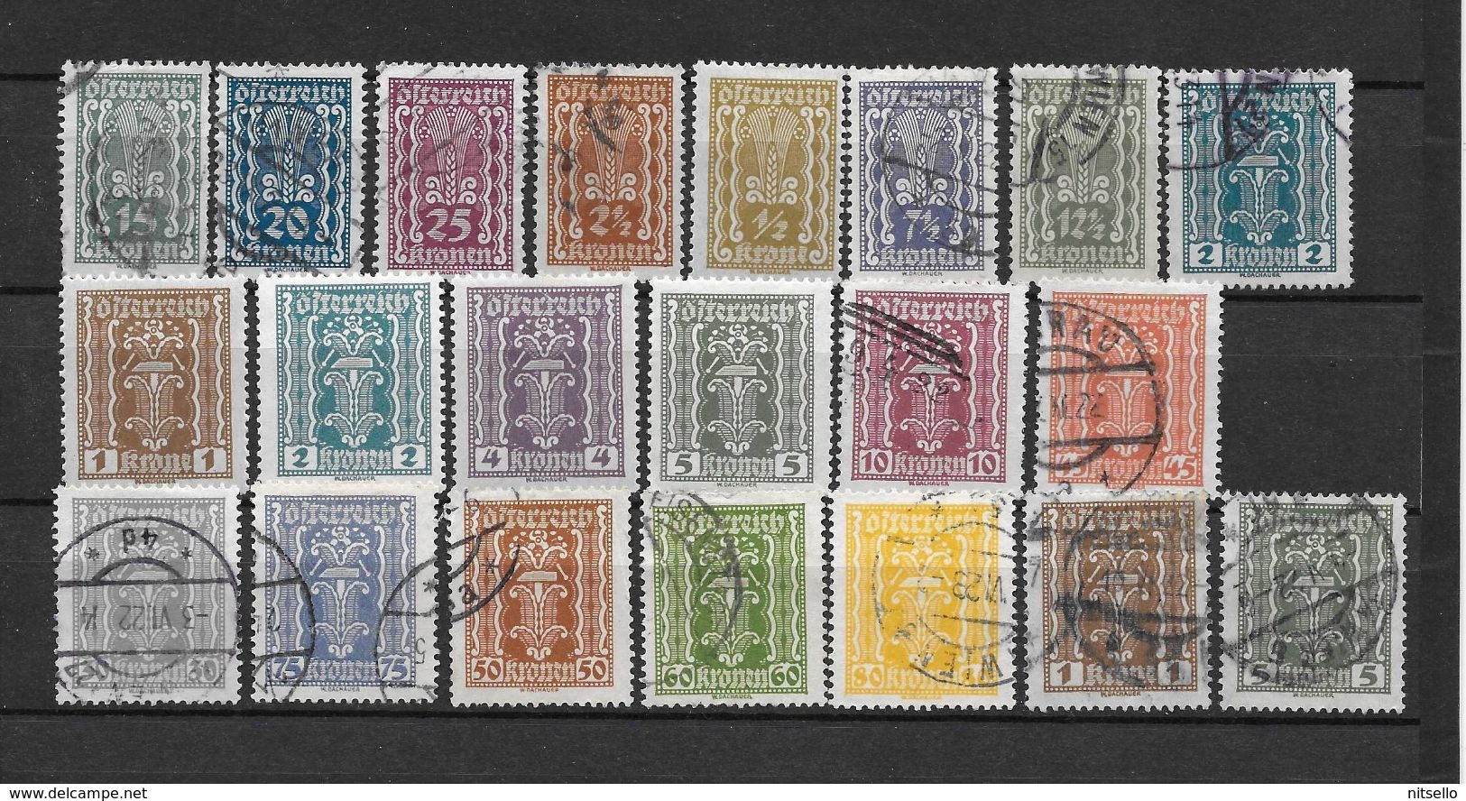 LOTE 1541  ///    AUSTRIA 1922   YVERT Nº: LOTE DE SELLOS DE LA SERIE 253/281          ¡¡¡¡¡LIQUIDATION !!!! - Used Stamps