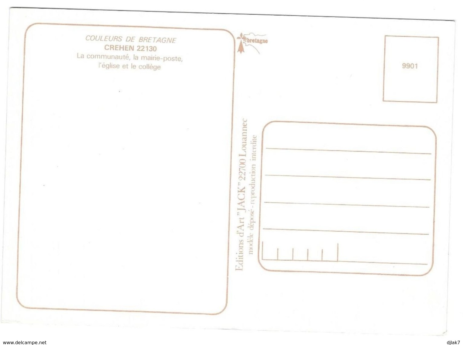 22 Créhen La Communauté La Mairie Poste L'Eglise Et Le Collège (2 Scans) - Créhen