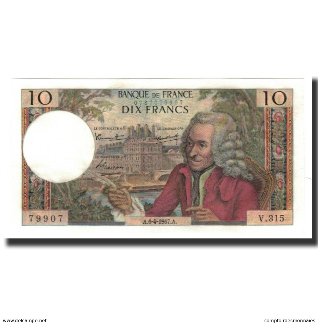 France, 10 Francs, 1967-04-06, NEUF, Fayette:62.26, KM:147b - 10 F 1963-1973 ''Voltaire''