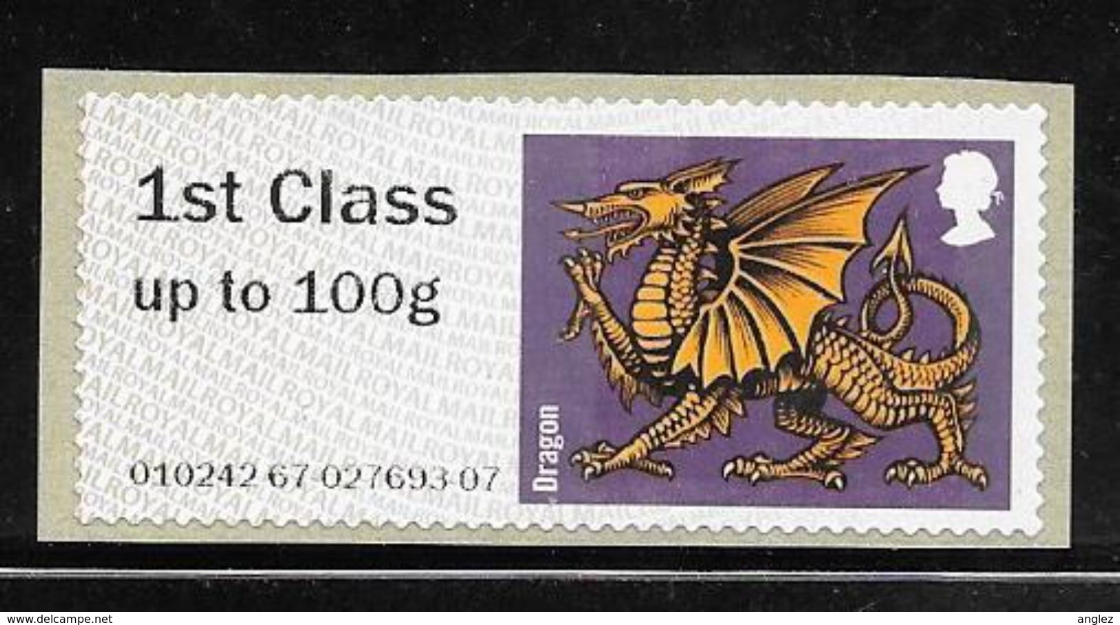GB Post & Go - Heraldic Beast - Dragon - 1st Class / 100g MNH - Post & Go (distributeurs)