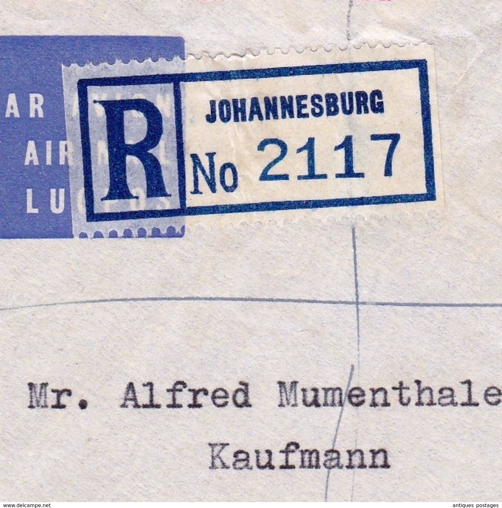 South Africa Lettre Recommandée Johannesbourg Johannesburg 1961 Registered Letter Wattwil Switzerland Suisse - Lettres & Documents