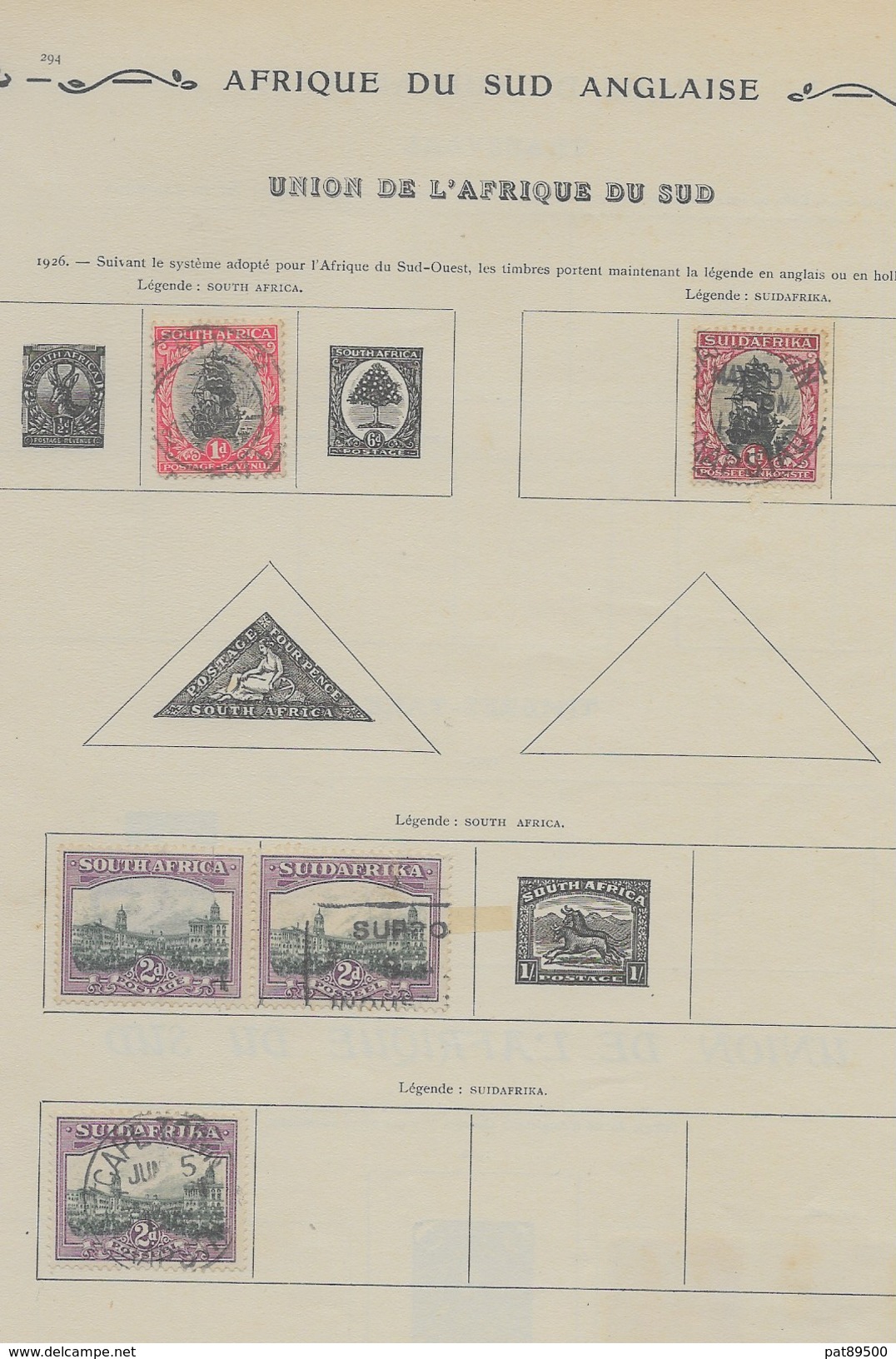 Afrique Du Sud & Union Sud Afrique Du Sud 7 Timbres Charnières Sur Anciennes Album Ancien RECTO-VERSO - Non Classés