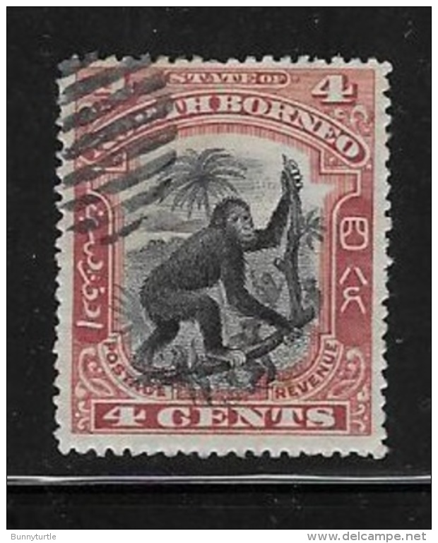 North Borneo 1899-1900 Orangutan 4c Used - North Borneo (...-1963)