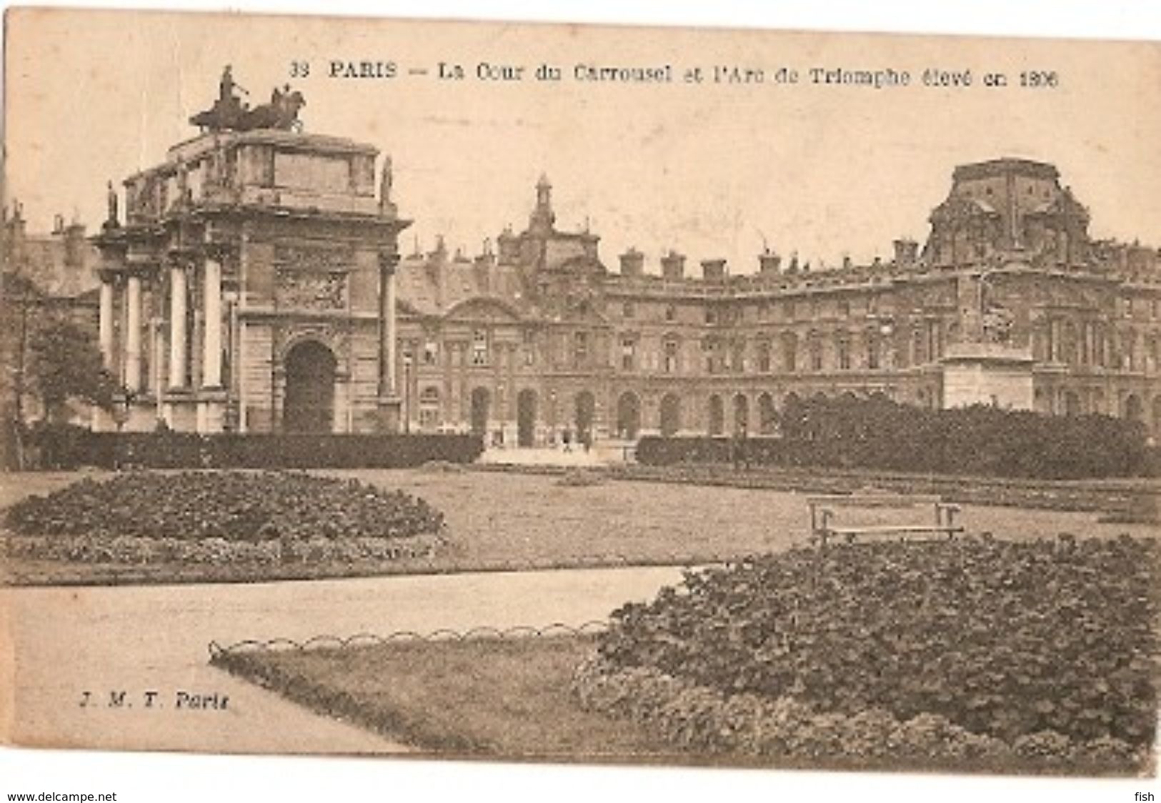 France & Circulated,  Le Cour Du Carrossel Et Le Arc De Triomphe, Paris, Lisboa 1920 (38) - Monuments