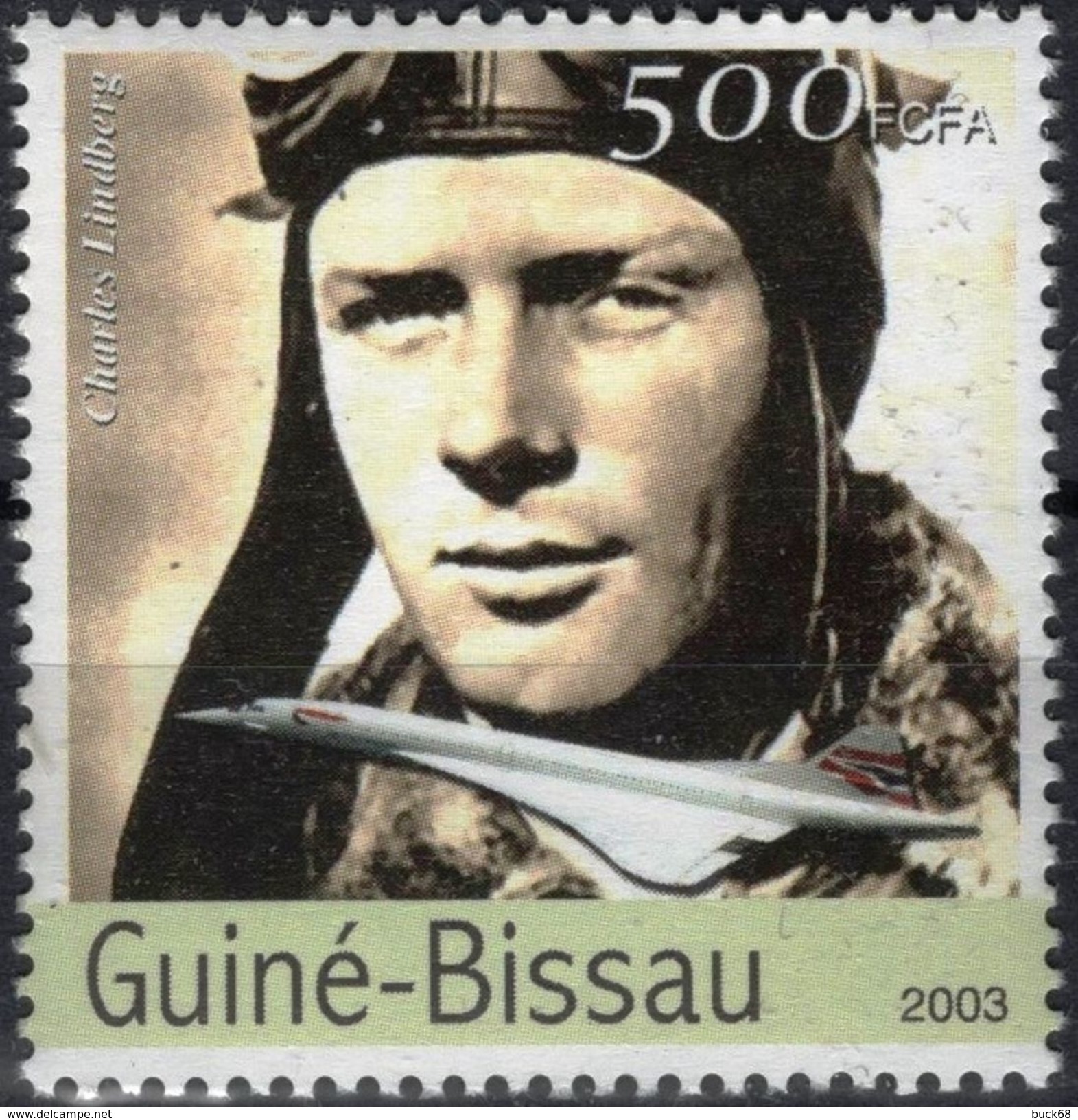 GUINEE-BISSAU 1548 ** MNH Charles LINDBERGH Concorde Plane Traversée Atlantique - Airplanes