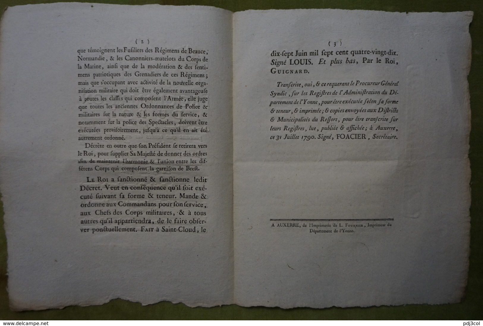 Proclamation Du Roi, Sur Un Décrêt De L'assemblée Nationale, Du 17 Juin 1790, Portant...sur La Police Des Spectacles - Decretos & Leyes