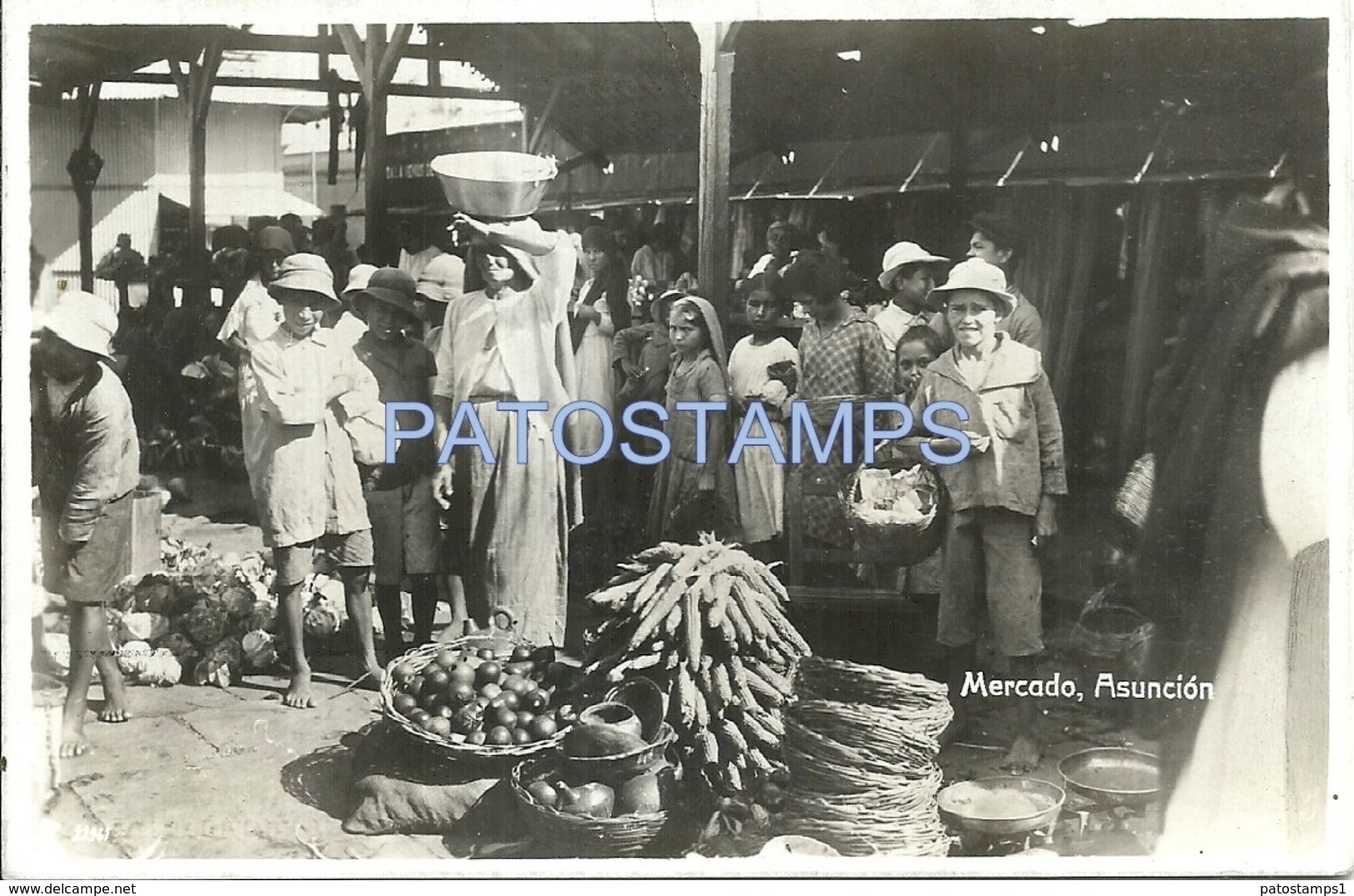 84078 PARAGUAY ASUNCION COSTUMES MARKET MERCADO POSTAL POSTCARD - Paraguay