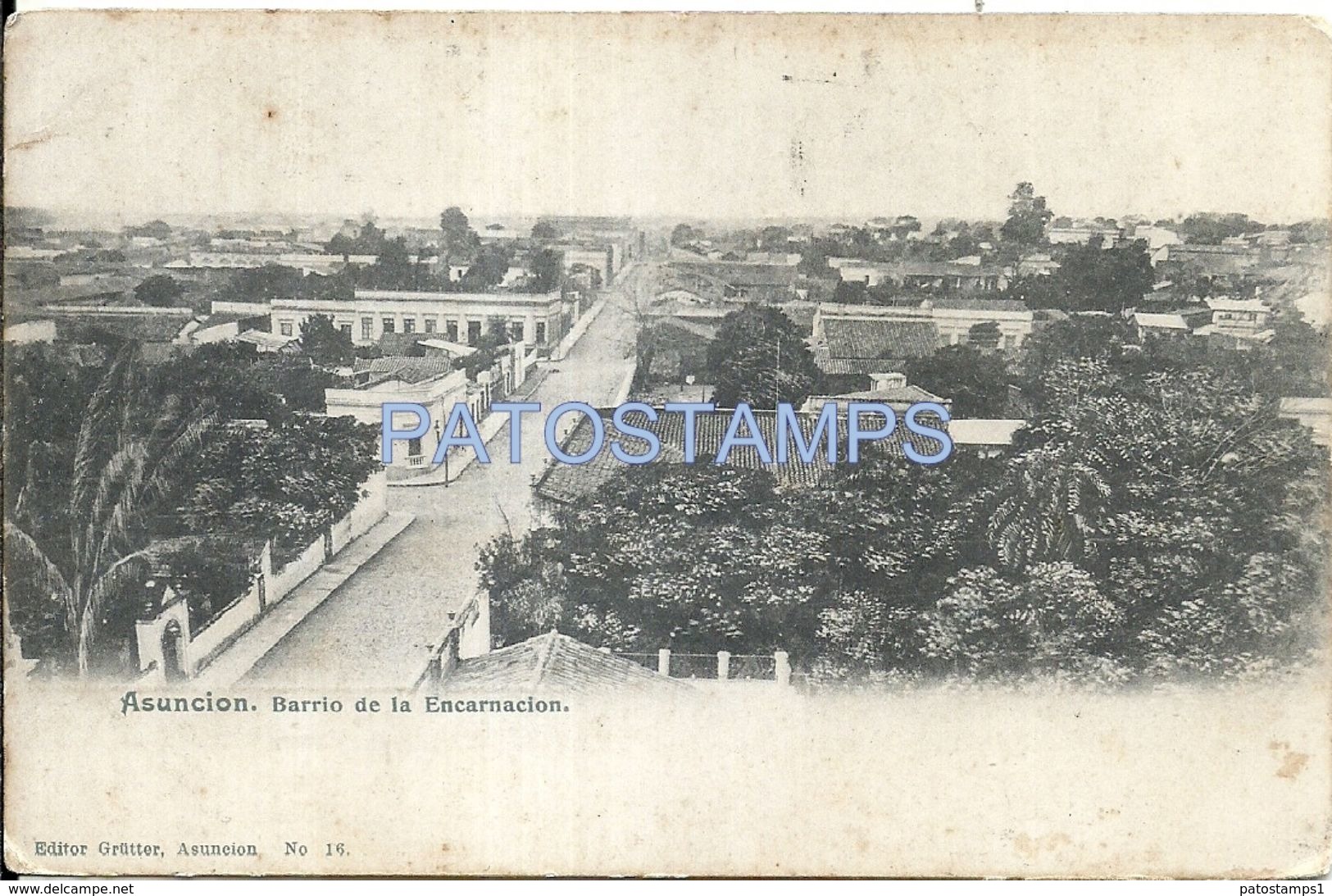 84083 PARAGUAY ASUNCION BARRIO DE LA ENCARNACION SPOTTED  POSTAL POSTCARD - Paraguay