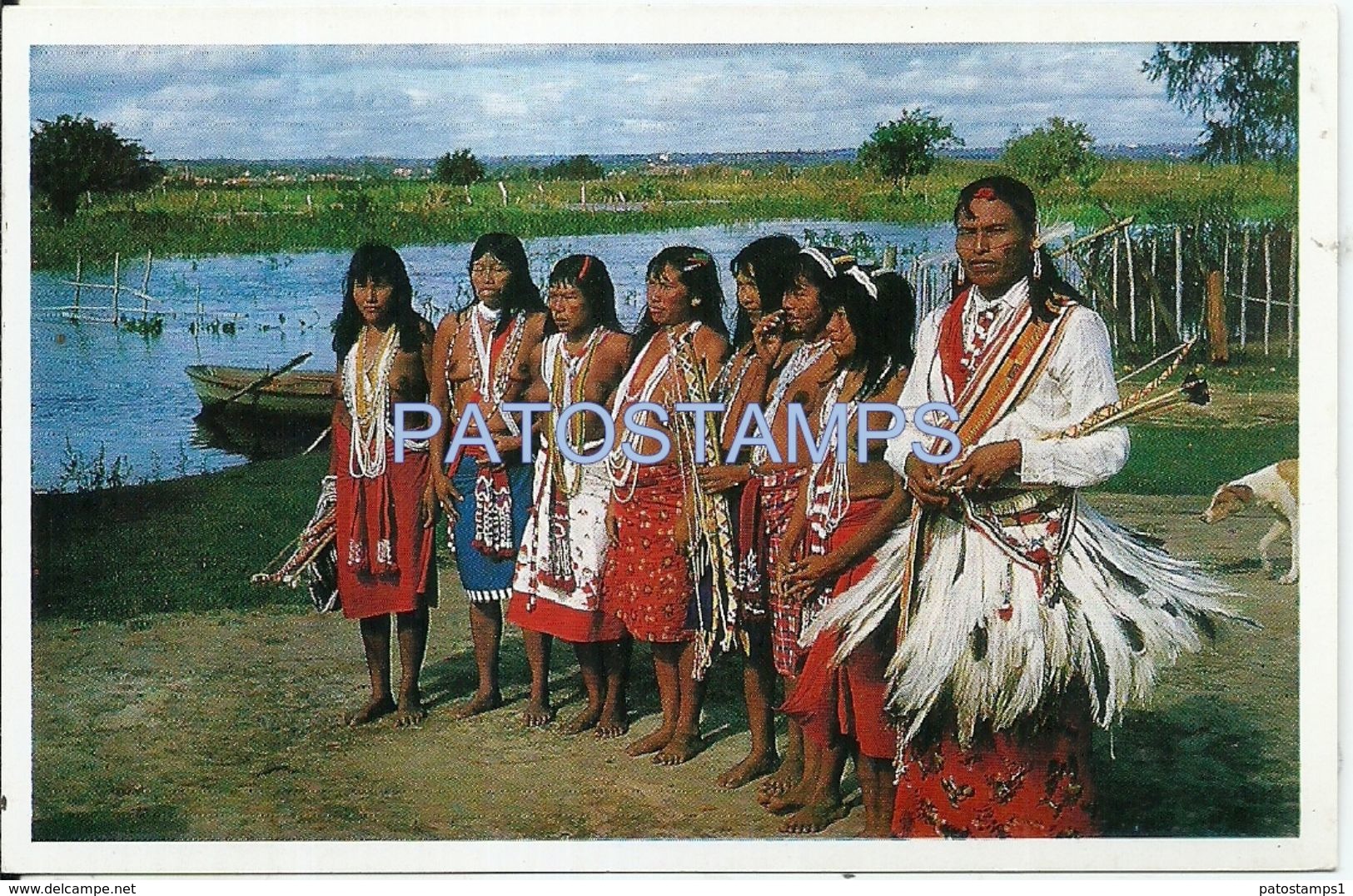 84093 PARAGUAY COSTUMES NATIVE INDIOS MACAES CHACO POSTAL POSTCARD - Paraguay