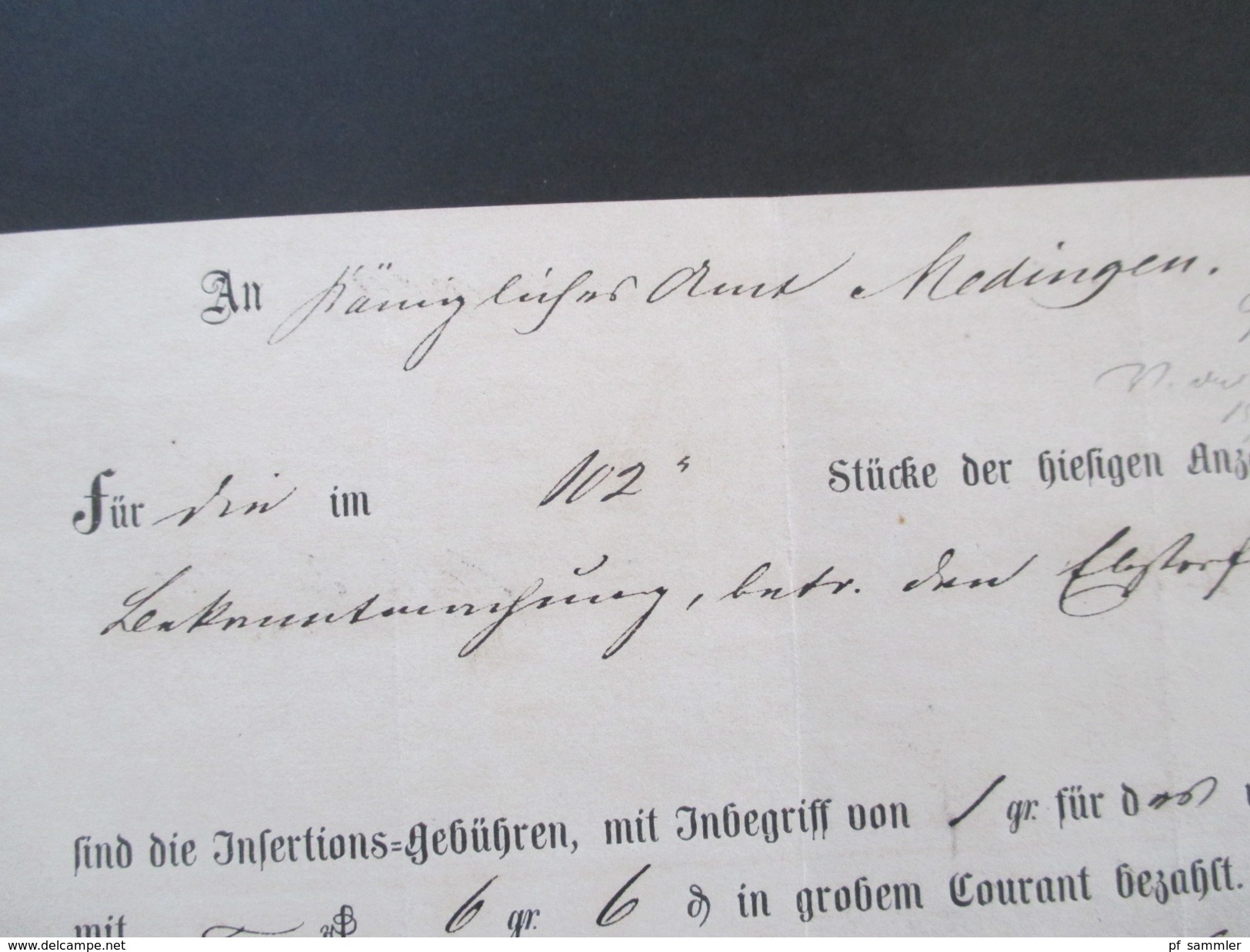 AD Hannover 3x Postscheine / Anzeigenquittunge 1858 / 60 / 63 Lüneburg. Insertions Gebühren. Zeitungsschein