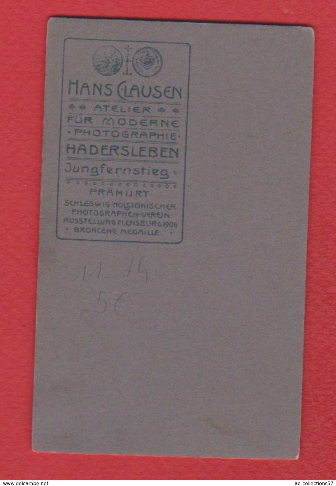 Photo  --  Soldat Allemand  -atelier  Hans Clausen --  Hadersleben - Guerre, Militaire