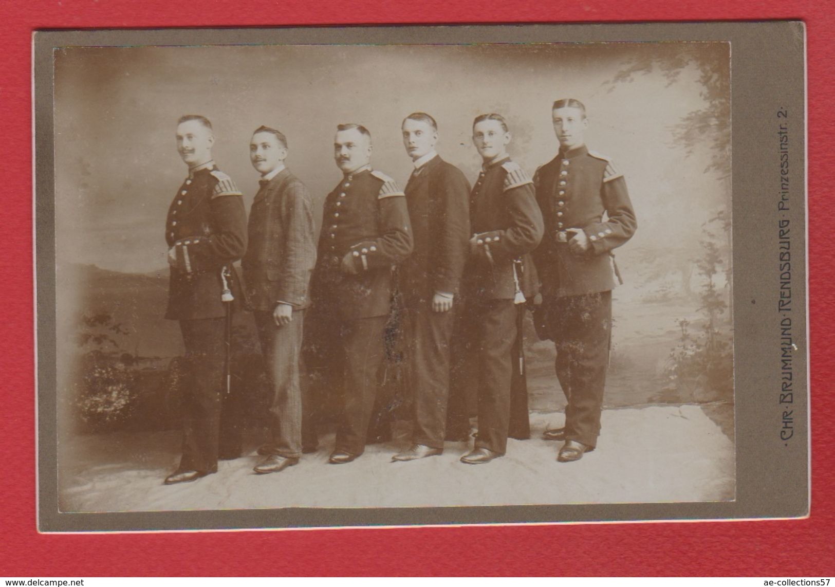 Photo  --  Soldats Allemands  -atelier  Chr Brummund --  Rendsburg --  Grand Format - Guerre, Militaire