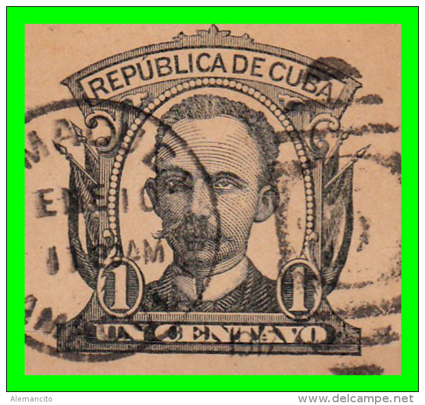 CUBA 1902  1C. FRAGMENTO DE TARJETA ENTERO POSTAL - Gebraucht