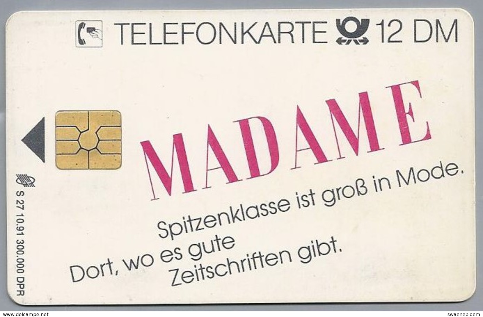 DE.- Telefoonkaart. Telecom TELEFONKARTE. 12 DM. - MADAME. Jeden Monat Ein Ereignis. Die First Ladies Von Peru Und K.... - P & PD-Reeksen : Loket Van D. Telekom