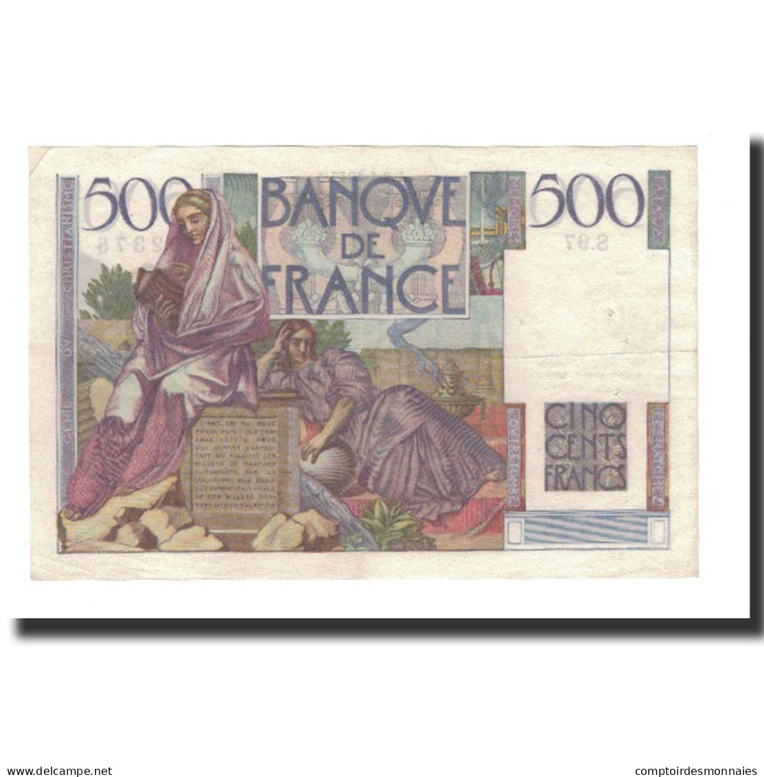 Billet, France, 500 Francs, 1947-01-9, TTB+, Fayette:34.7, KM:129a - 500 F 1945-1953 ''Chateaubriand''