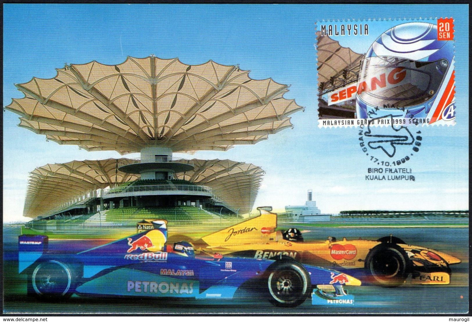 MOTORING - MALAYSIA KUALA LUMPUR 1999 - MALAYSIAN GRAND PRIX 1999 SEPANG - CARTOLINA UFFICIALE - Cars