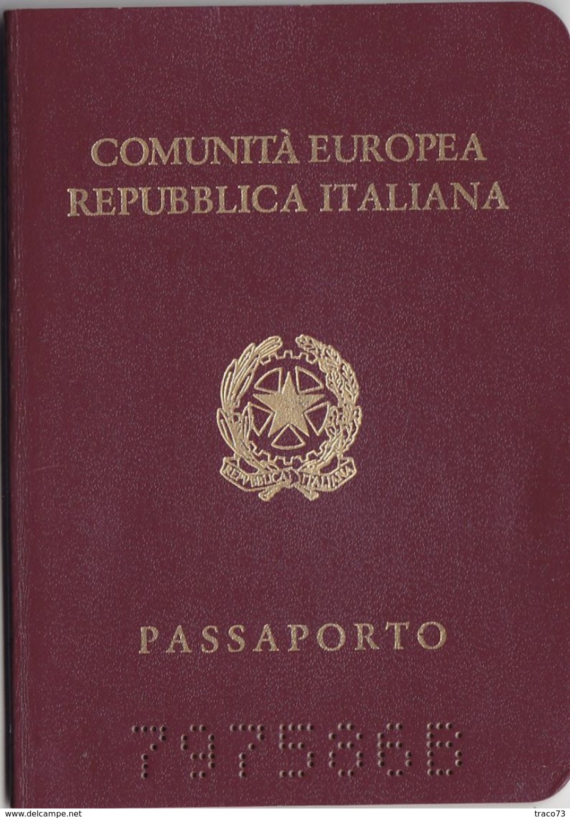 PASSAPORTO /  PASSAPORT  -  Repubblica Italiana _  Marche Da Bollo _ Fiscali - Documenti Storici