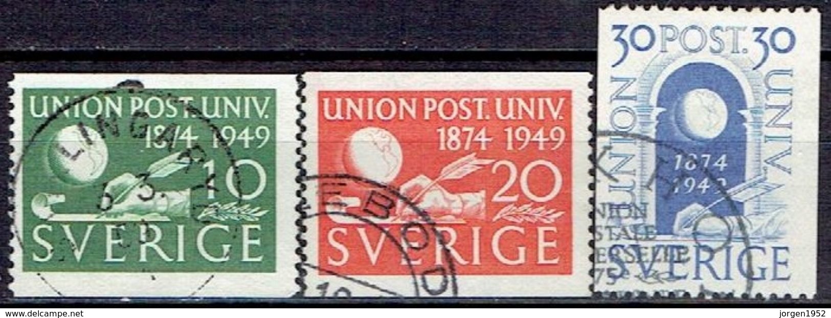 SWEDEN  #  STAMPS FROM 1949 STAMPWORLD 353-55 - Used Stamps