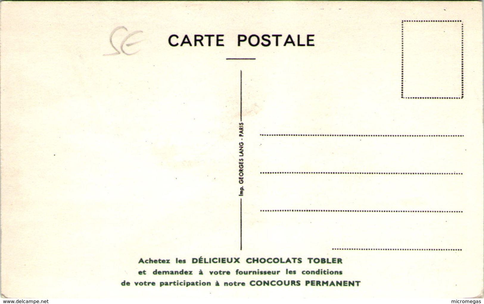 Gambd 415 "Communauté" - 1959 - Publicité Tobler - 1946-....: Moderne