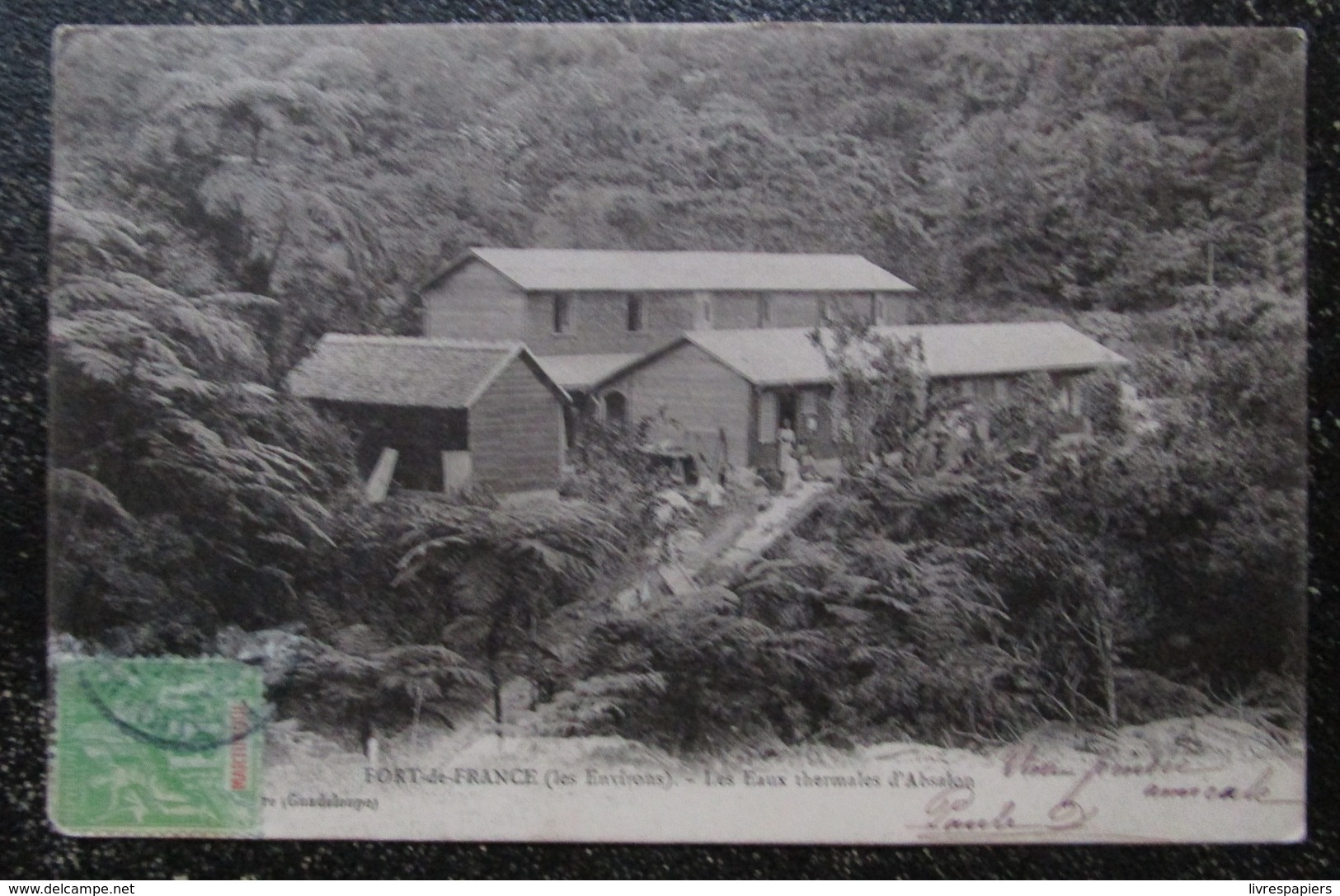 Martinique Eaux Thermales D'absalon  Cpa Timbrée Poste Maritime Ligne N°2 1904 - Fort De France