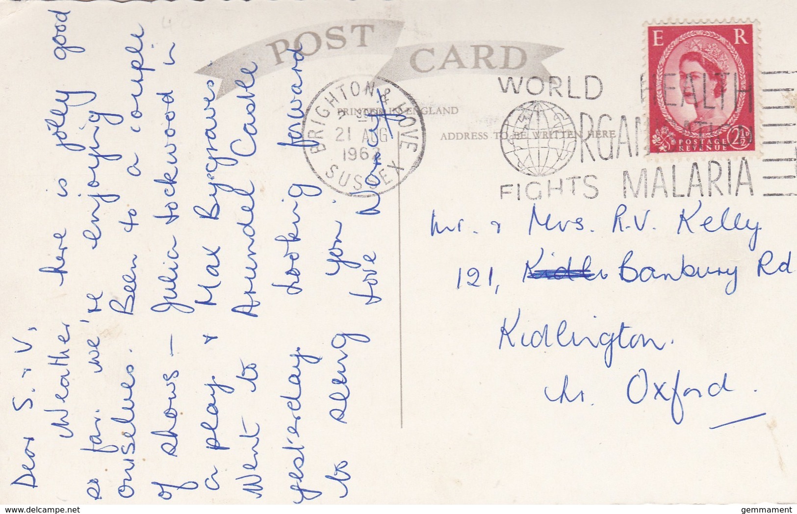 WORLD HEALTH ORGANISATION FIGHTS MALARIA  1962 - Postmark Collection