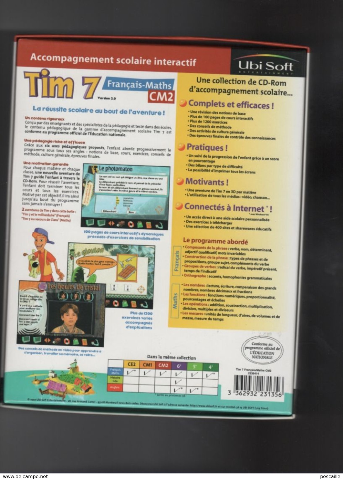 TIM 7 FRANCAIS-MATHS CM2 - UBI SOFT - 2 CD-ROM PC - AIDE SCOLAIRE - PC-Games