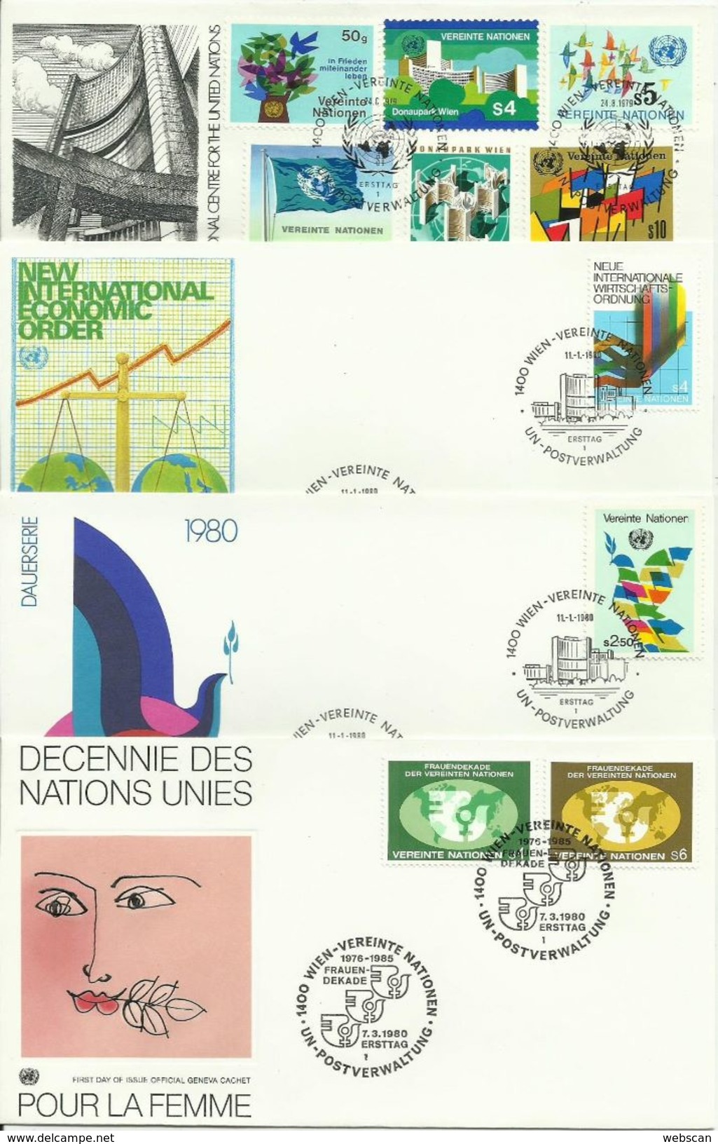 UNO Wien 13 FDC - Nr. 1-22 Kpl. Sammlung 1979-1981 - FDC