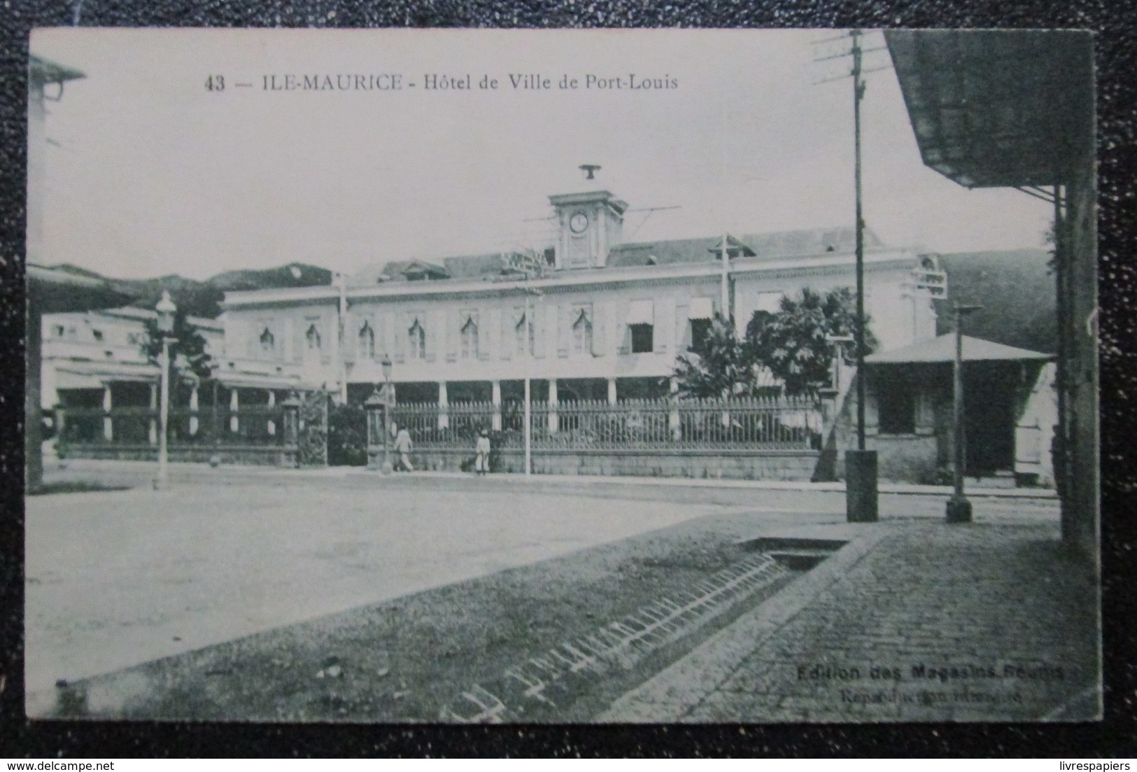 Maurice Port Louis Hotel De Ville   Cpa Magasins Reunis - Mauritius