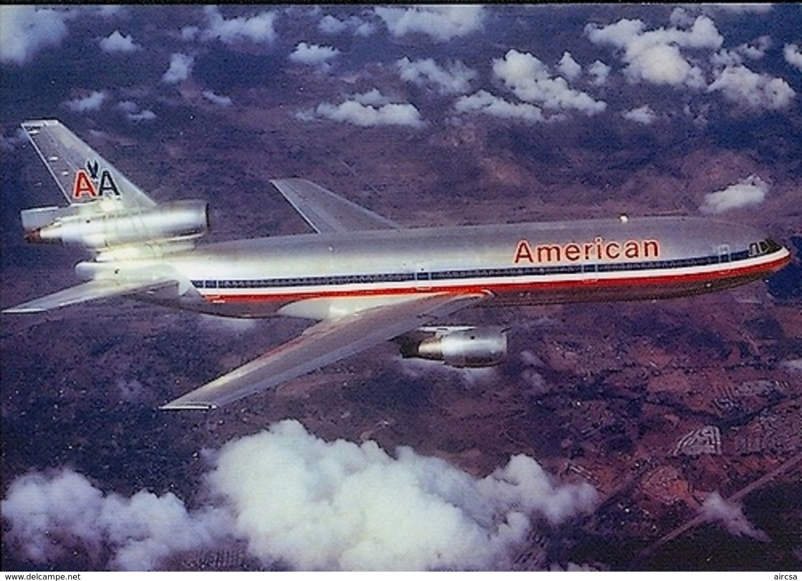 Aviation Postcard-370 AMERICAN AIRLINES Douglas DC-10 - 1946-....: Moderne