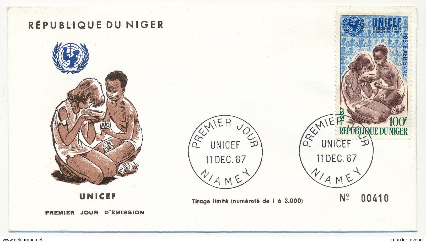 NIGER => Enveloppe FDC => UNICEF - NIAMEY - 11 Dec 1967 - Niger (1960-...)