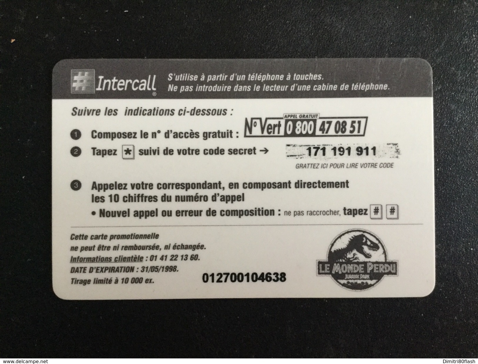 CARTE PREPAYEE INTERCALL - Altri & Non Classificati