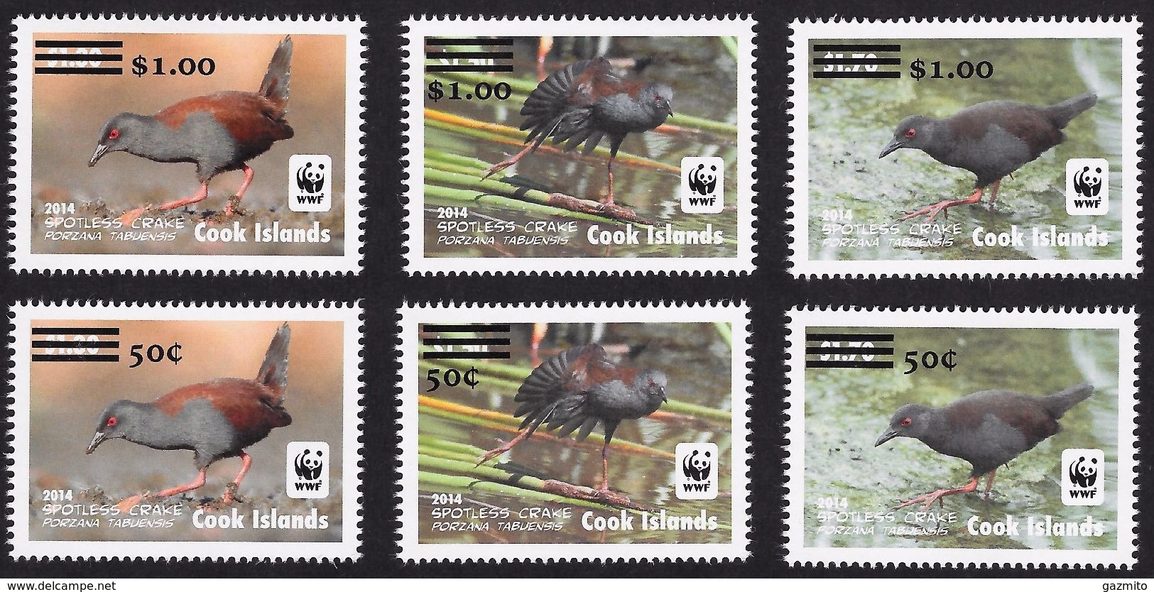 Cook 2017, WWF, Birds, New Values, 6val - Unused Stamps