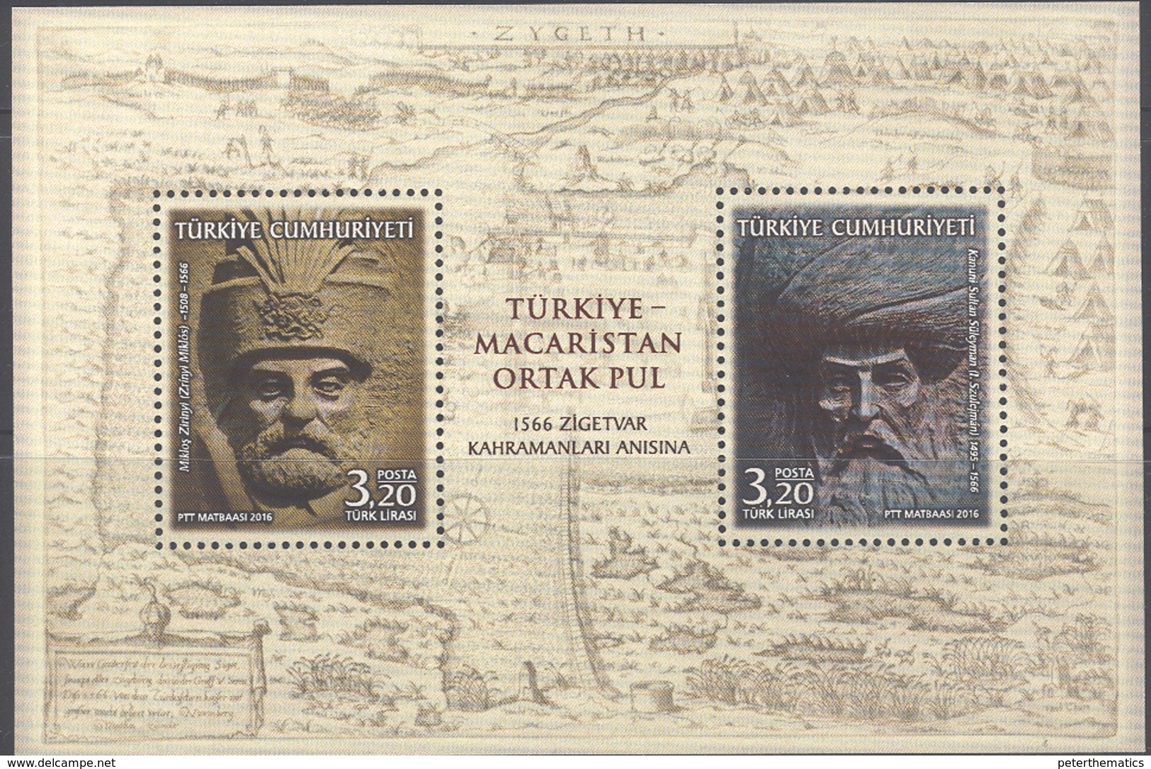 TURKEY, 2016, JOINT ISSUE WITH HUNGARY, S/SHEET - Joint Issues