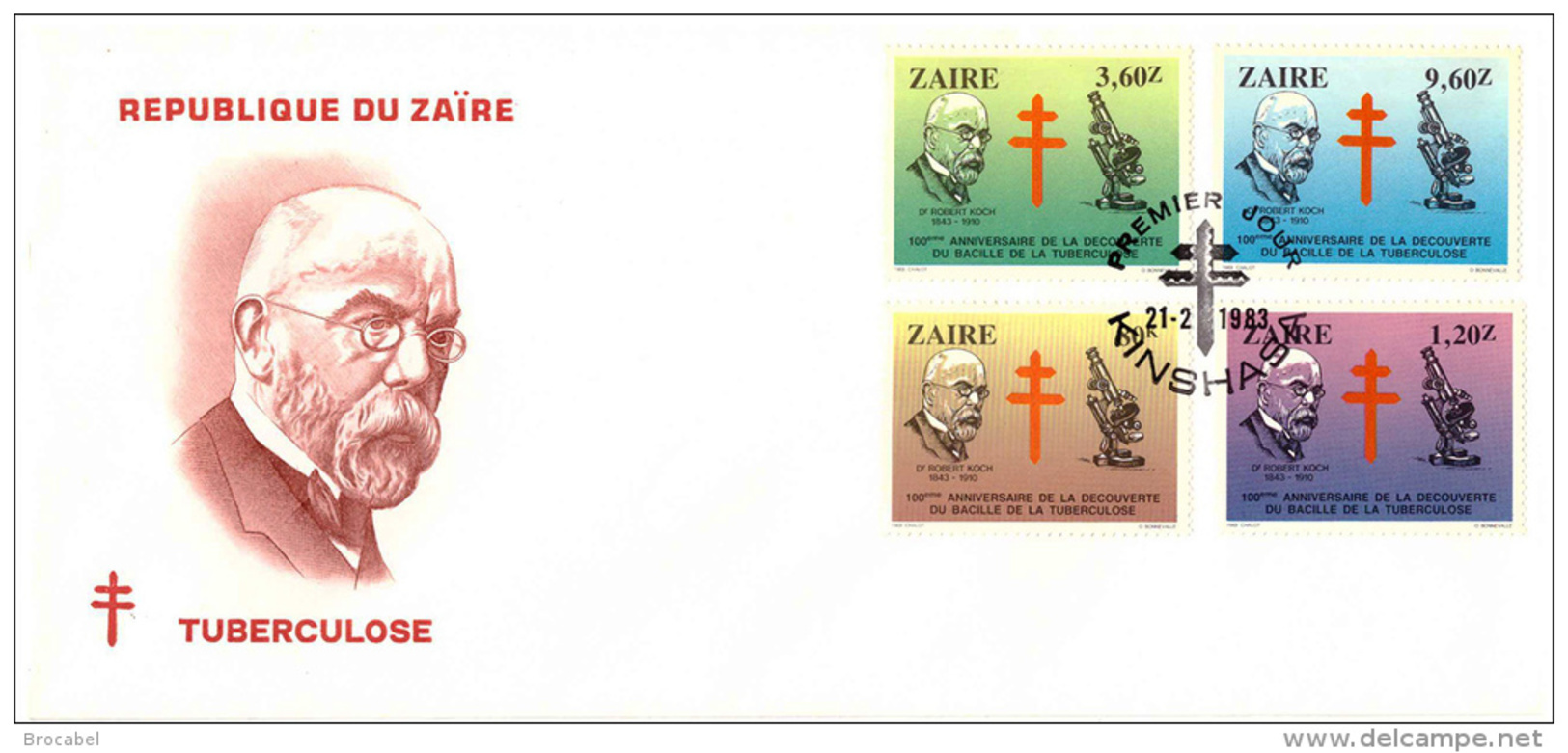 Zaire 1190/93 FDC  Tuberculose - 1980-1989