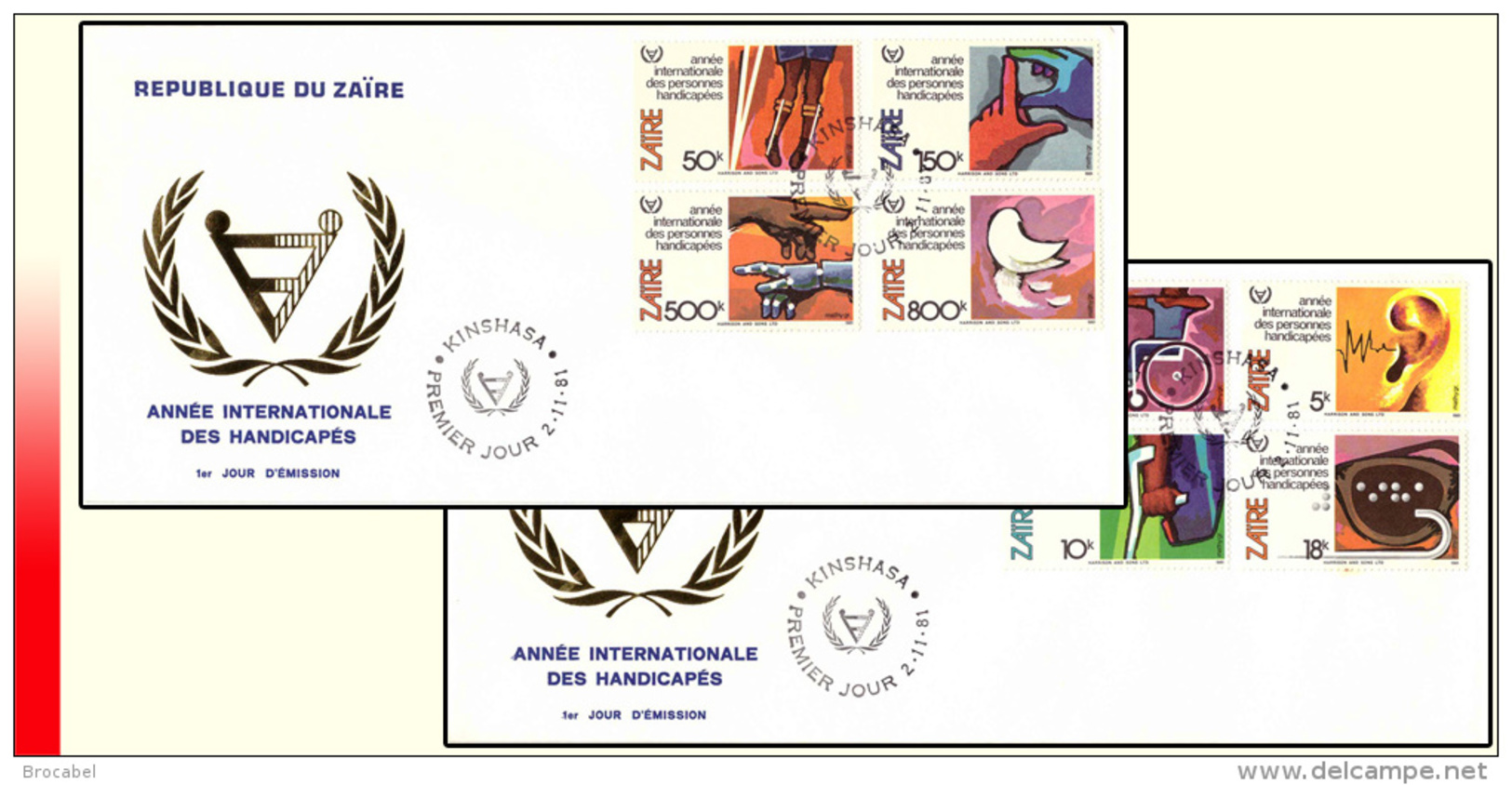 Zaire 1110/17 FDC  Annee Des Personnes Handicapées - 1980-1989