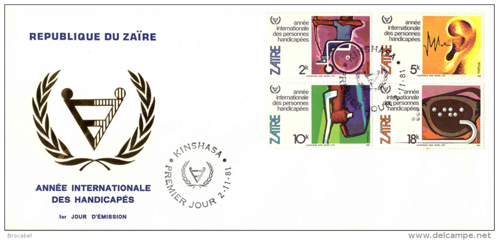 Zaire 1110/17 FDC  Annee Des Personnes Handicapées - 1980-1989