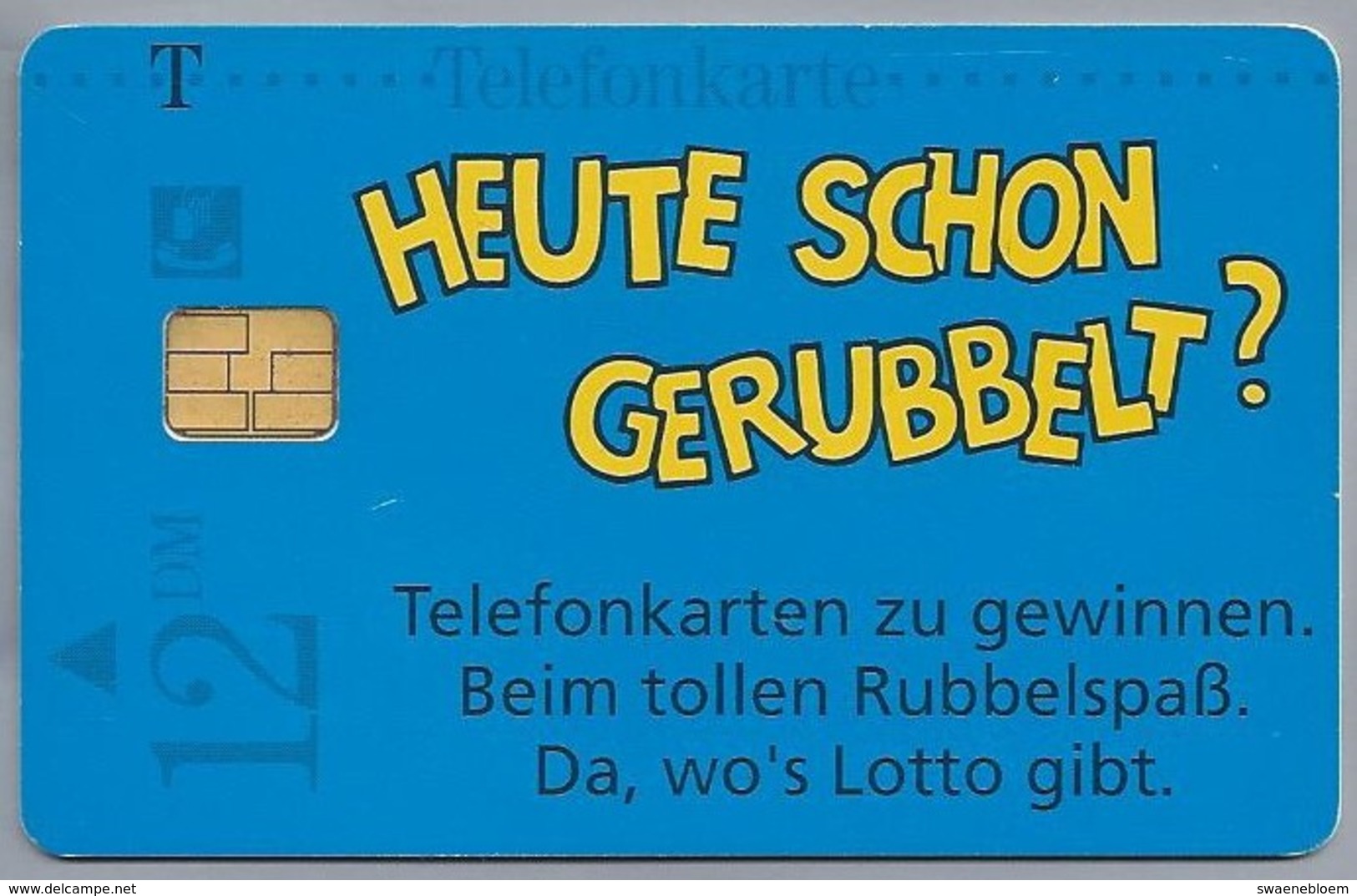 DE.- Telefoonkaart. Telecom TELEFONKARTE. 12 DM. - RUBBEL-SPASS. Überall Da, Wo's Lotto Gibt. HEUTE SCHON GERUBBELT? - P & PD-Series : D. Telekom Till