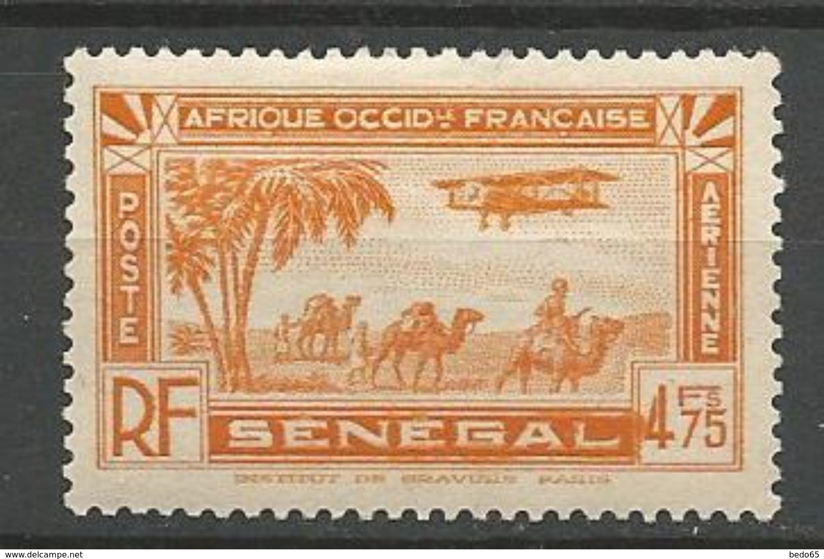 SENEGAL PA N° 8 Variétée Tache Decouleur NEUF* TRACE DE CHARNIERE / MH - Luftpost