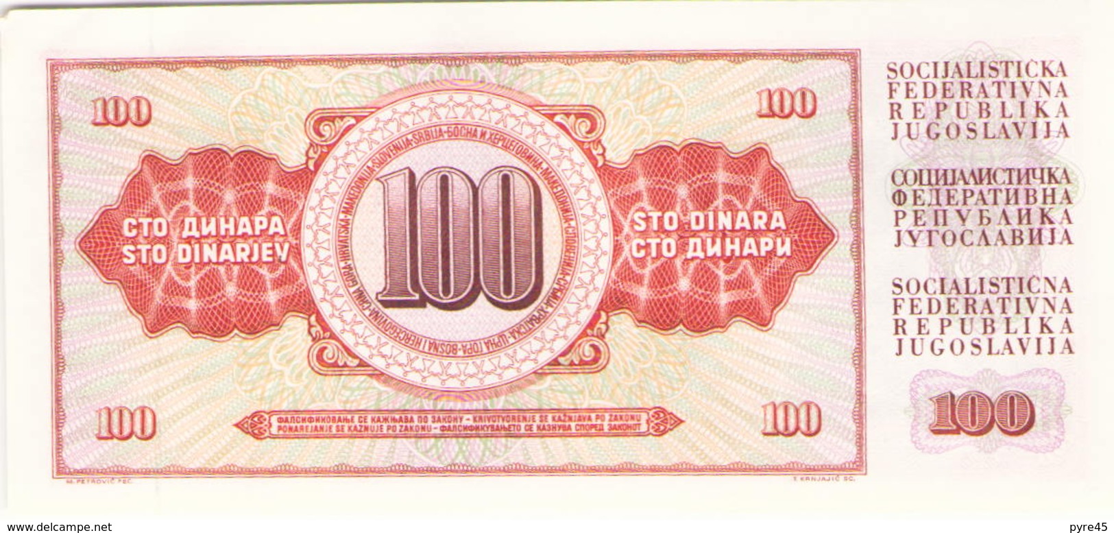 Yougoslavie Billet De 100 Dinara 1986 - Yougoslavie