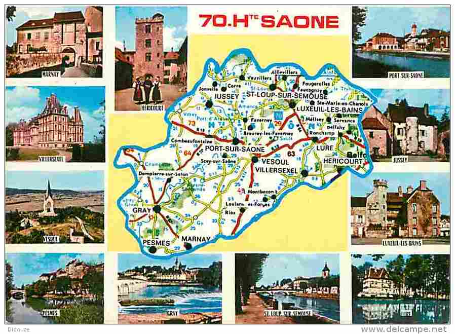 70 - Haute Saone - Multivues - Carte Géographique - Voir Scans Recto-Verso - Autres & Non Classés