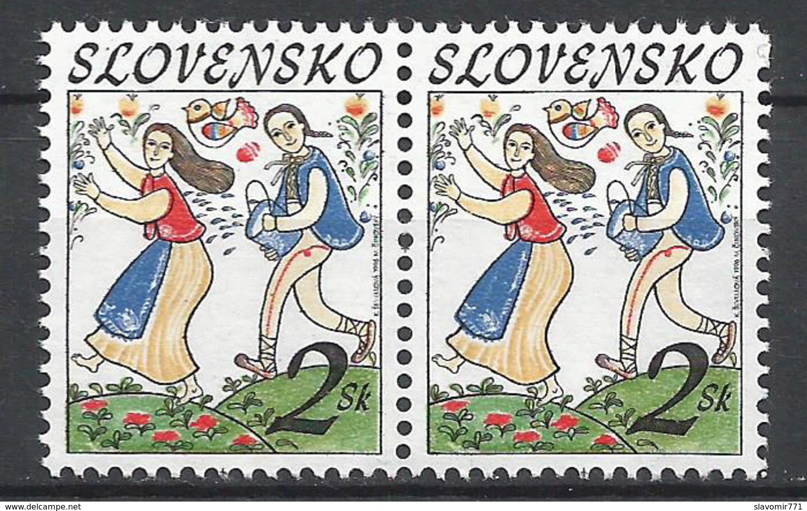 Slovakia 1996 ** Folk Traditions - Easter    Mich. 248 **  PAAR  ** MNH ** Slowakei - Ungebraucht
