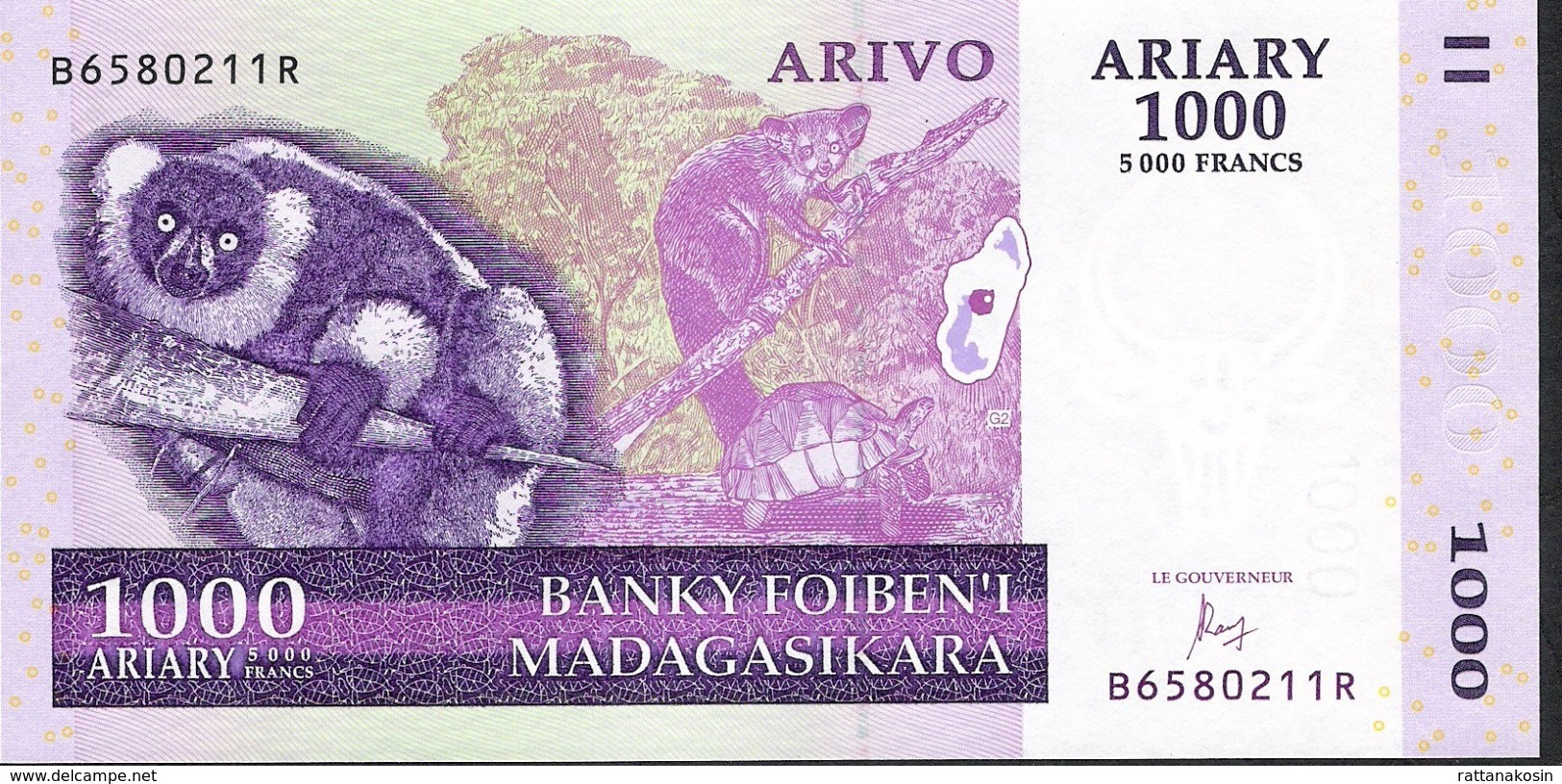 MADAGASCAR P89c 1000 ARIARY  2004  # B/R   Signature 7 Issued 2016 UNC. - Madagascar