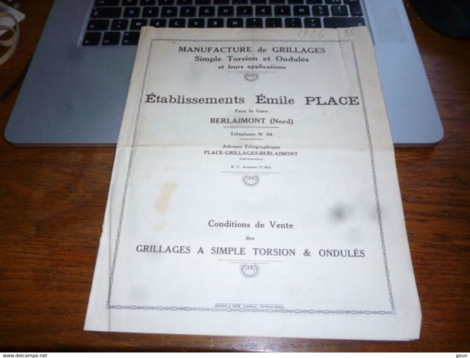 Ets Emile Place Berlaimont Manufacture De Grillages - 1936 - 8p - Autres & Non Classés