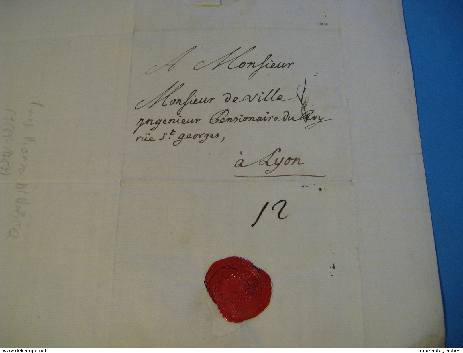 LETTRE AUTOGRAPHE SIGNEE D'ANTOINE-MARIE D'HOZIER 1763 GENEALOGISTE JUGE D'ARMES NOBLESSE HERALDIQUE LYON - Autres & Non Classés