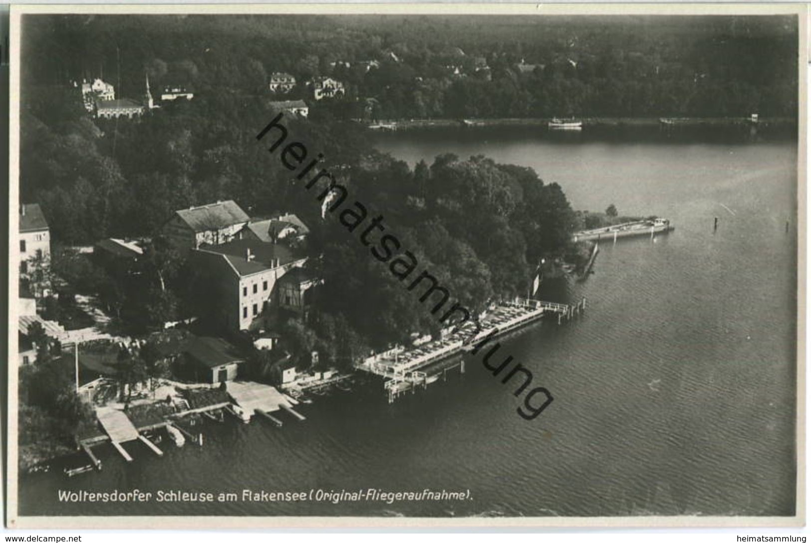 Woltersdorfer Schleuse - Flakensee - Fliegeraufnahme - Foto-Ansichtskarte 30er Jahre - Verlag Max O'Brien Berlin - Woltersdorf