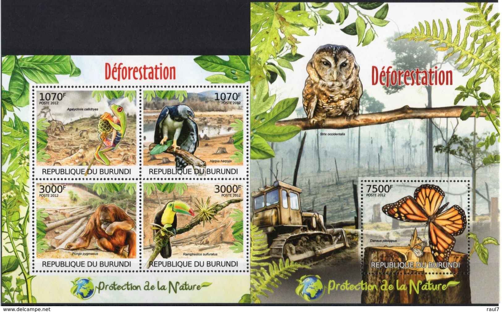 BURUNDI 2012 - Protection De La Nature, Oiseaux, Papillons - 4 Val + BF Neufs // Mnh - Neufs