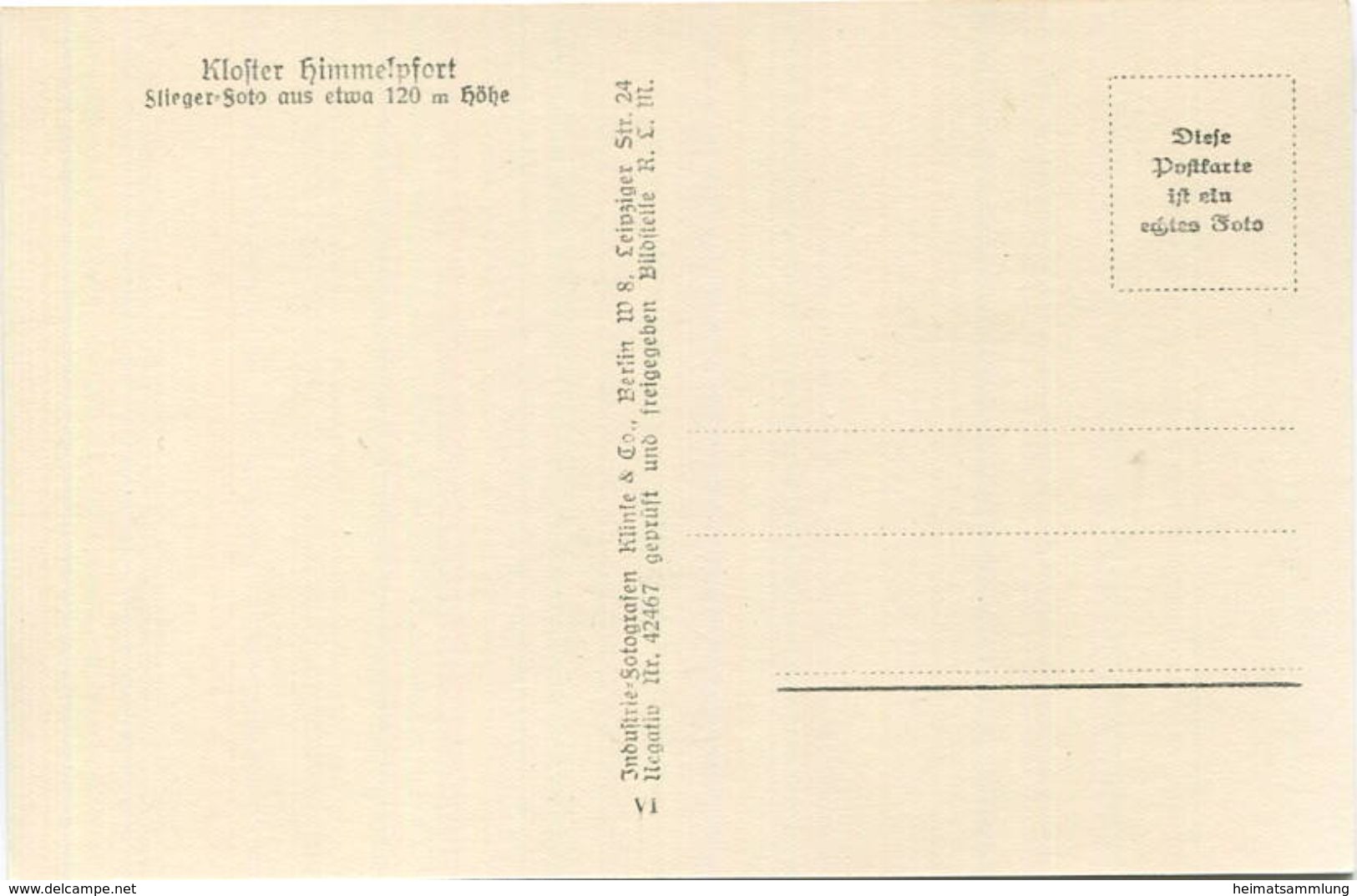 Himmelpfort - Flieger-Foto Aus 120m Höhe - Foto-AK 30er Jahre - Verlag Klinke & Co. Berlin - Fürstenberg