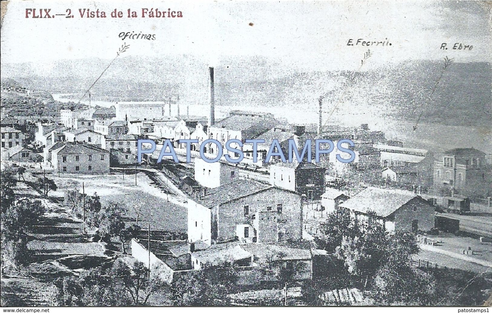 84109 PARAGUAY FLIX VISTA DE LA FABRICA FACTORY CIRCULATED TO ARGENTINA POSTAL POSTCARD - Paraguay